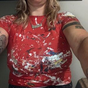 Red paint splatter tshirt